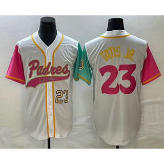 San Diego Padres #23 Fernando Tatis Jr Number White Tomch NEW 2023 City Connect Cool Base Stitched Jersey 2
