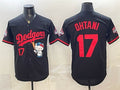 Los Angeles Dodgers #17 Shohei Ohtani Black Tomch Hello Kitty Night 2025 World Series Champions Patch Stitched Jersey