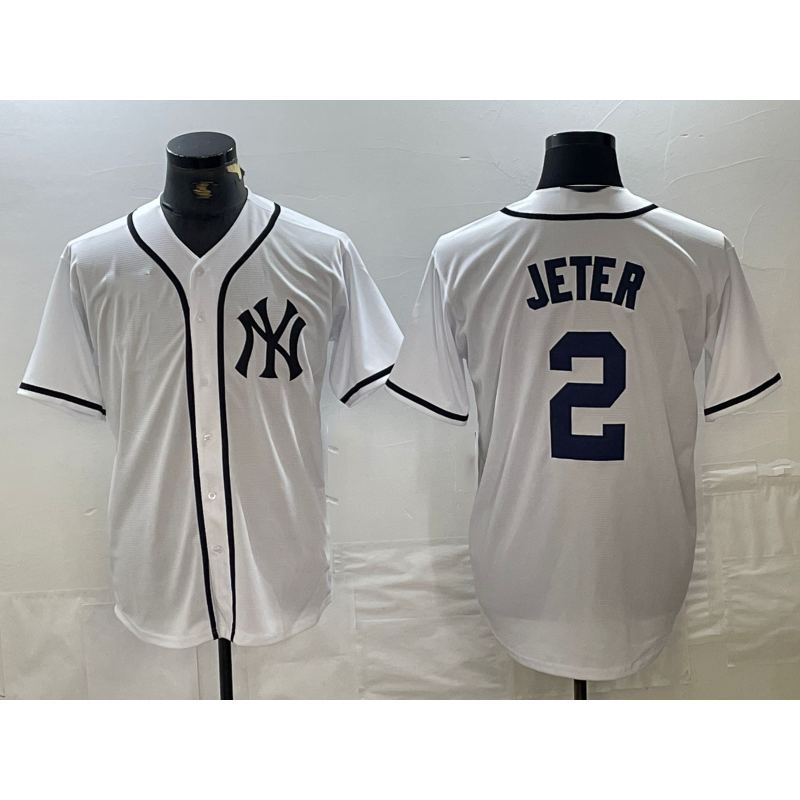 New York Yankees #2 Derek Jeter White Tomch Fashion Cool Base Jersey