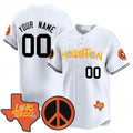 Custom Houston Astros Love Street & Peace Sign Patch Vapor Premier Limited Jersey V2 ¨CWhite Tomch