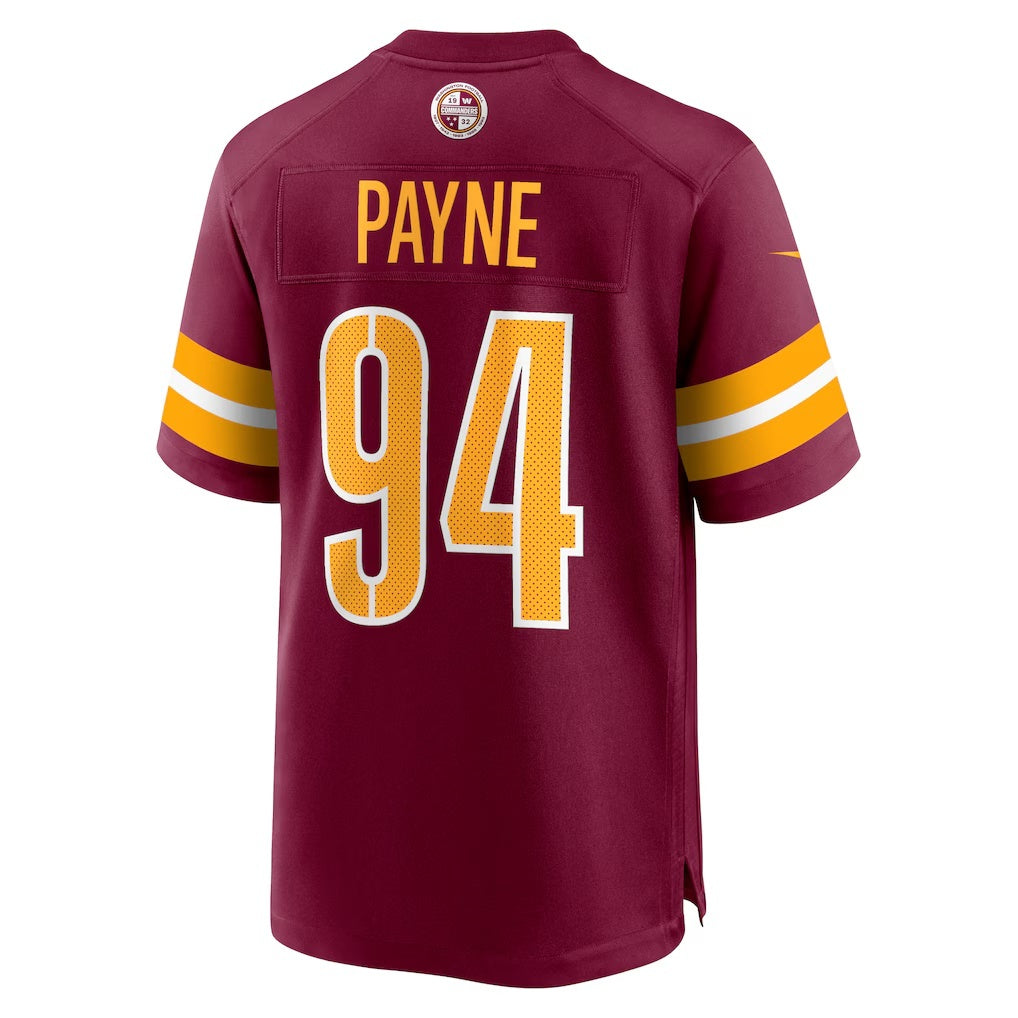 W.Commanders #94 Da'Ron Payne Burgundy Tomch Game Jersey