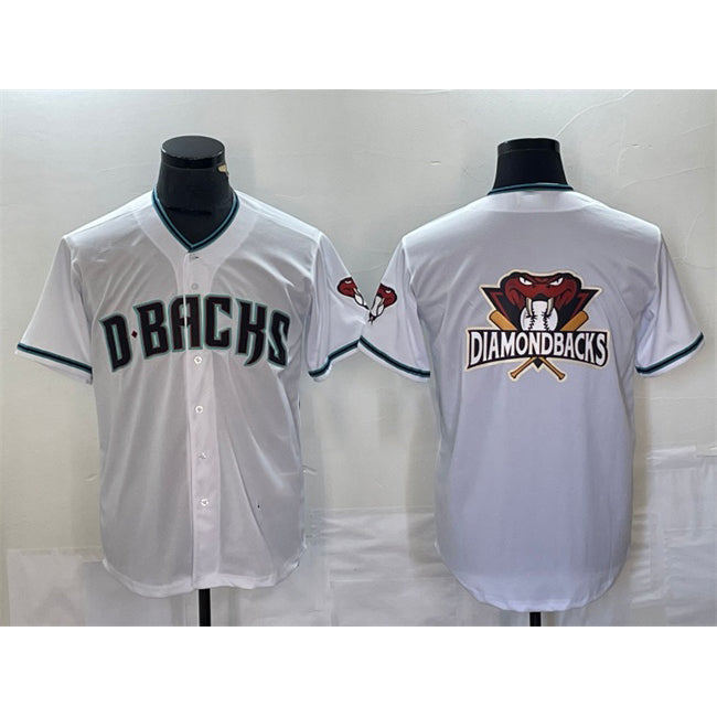 Arizona Diamondbacks White Tomch Team Big Logo Cool Base Stitched Jersey 2