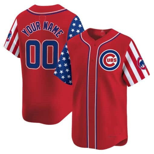 Custom Chicago Cubs 2024 Independence Day Vapor Premier Limited Jersey ¨C Red Tomch