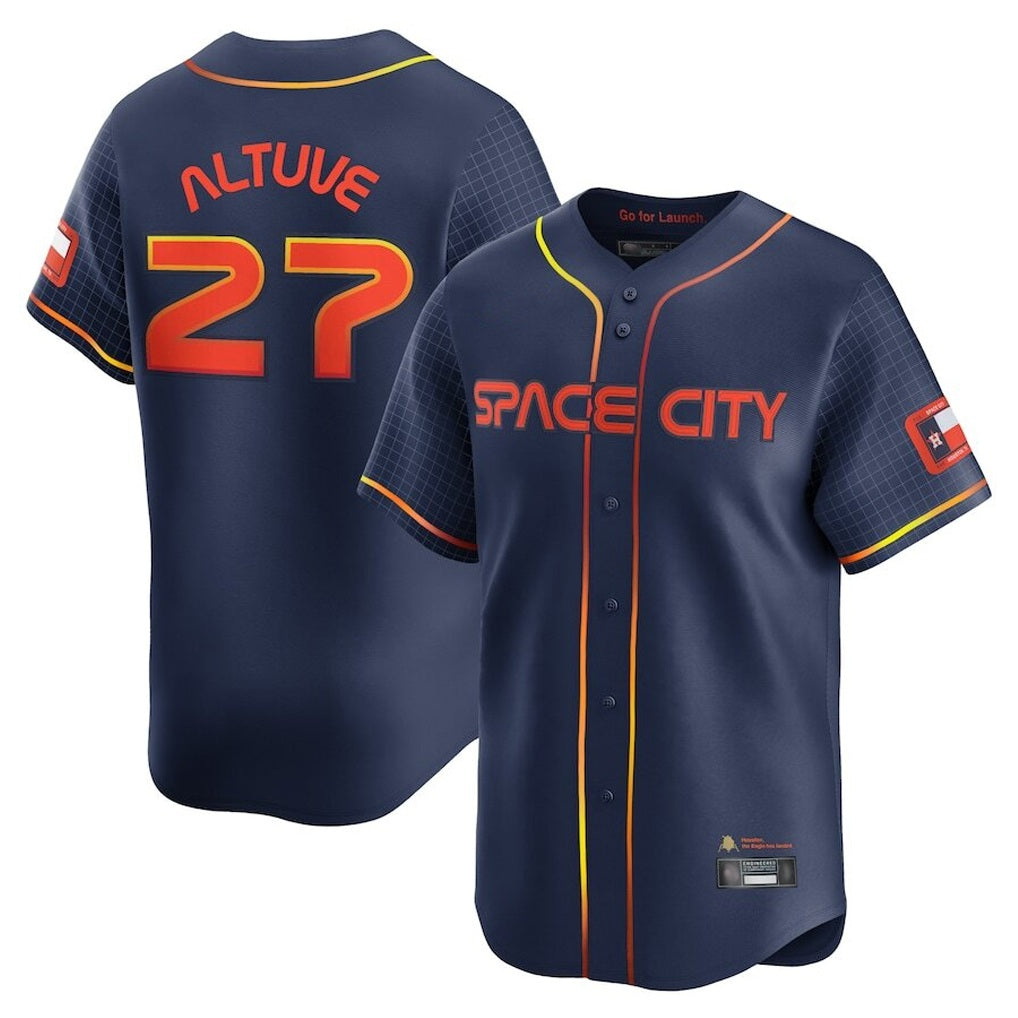 Houston Astros #27 Jose Altuve Player Navy Tomch City Connect Limited Home Stitched Jerseys