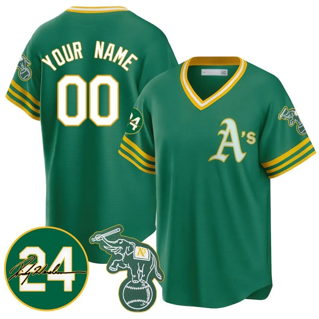 Custom Oakland Athletics Kelly Green Tomch Road Cooperstown Jersey - Personalized