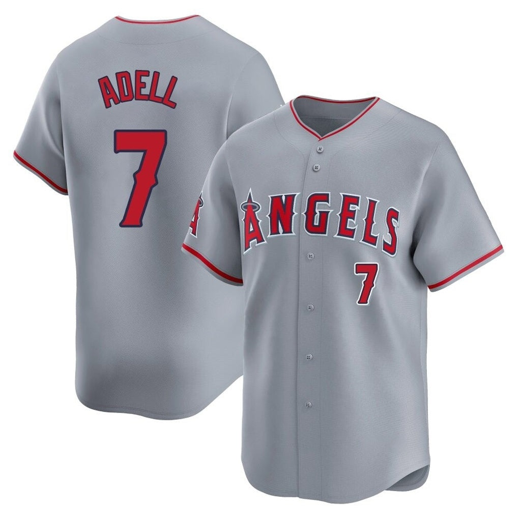 Los Angeles Angels #7 Jo Adell Player Gray Tomch Home Limited Stitched Jerseys