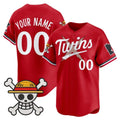 Custom Minnesota Twins x One Piece Red Tomch Vapor Premier Limited Jersey - Stitched