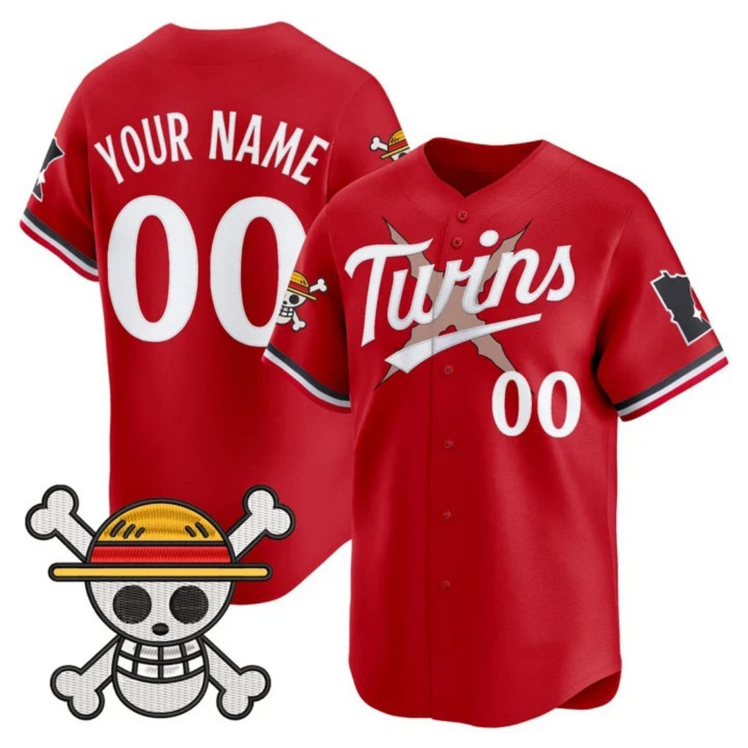Custom Minnesota Twins x One Piece Red Tomch Vapor Premier Limited Jersey - Stitched