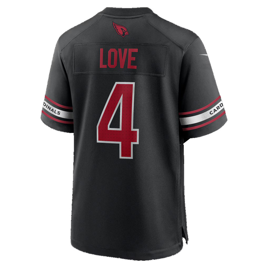 A.Cardinals #4 Jeremiyah Love Black Tomch Alternate Game Player Jersey