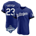 Los Angeles Dodgers #23 Kyle Tucker Player Royal Tomch World Series Meet City Connect Elite Home Stitched Jerseys