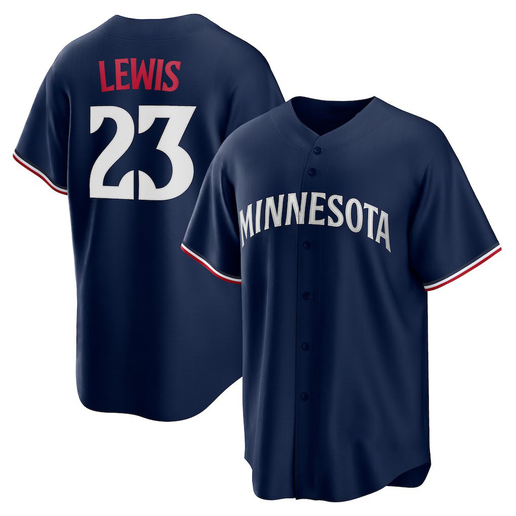 Minnesota Twins #23 Royce Lewis Navy Tomch Alternate 2 Replica Jersey