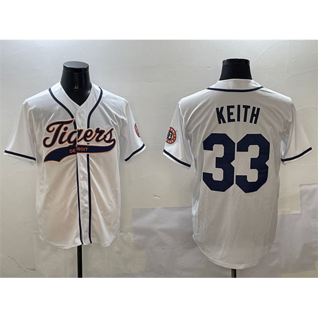 Detroit Tigers #33 Colt Keith White Tomch With Patch Cool Base Stitched Jersey