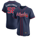 Atlanta Braves #56 Spencer Schwellenbach Player Navy Tomch Limited Elite Home Game Stitched Jerseys
