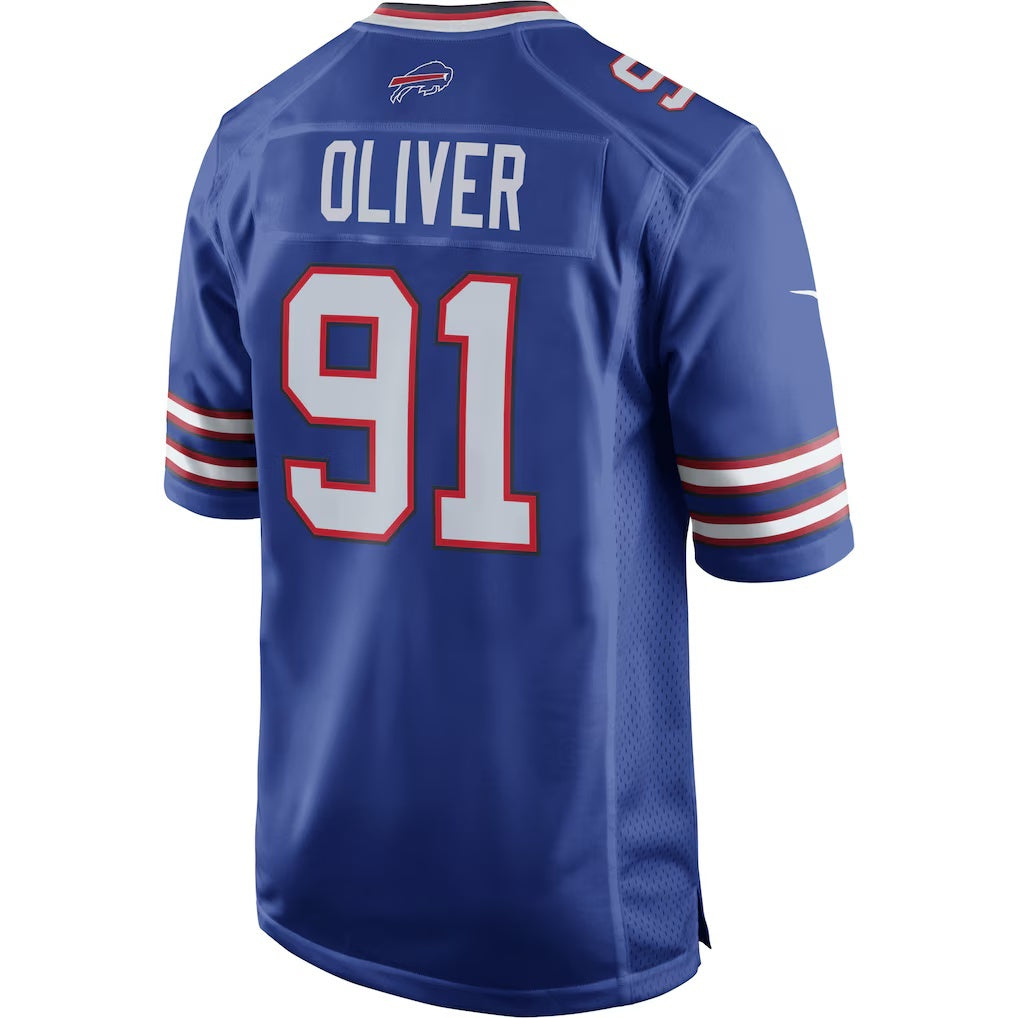 B.Bills #91 Ed Oliver Royal Tomch Team Game Player Jersey