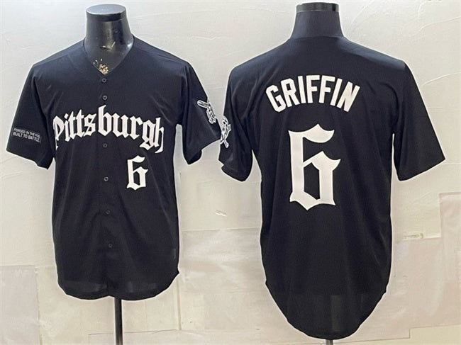 Pittsburgh Pirates #6 Konnor Griffin Black Tomch 'Gothic Steel City Edition' Vapor Limited Stitched Jersey
