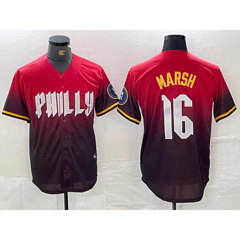 Philadelphia Phillies #16 Brandon Marsh Red Tomch 2024 City Cool Base Jersey