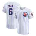 Chicago Cubs #6 Matt Shaw Player White Tomch Limited Elite Home Game Stitched Jerseys