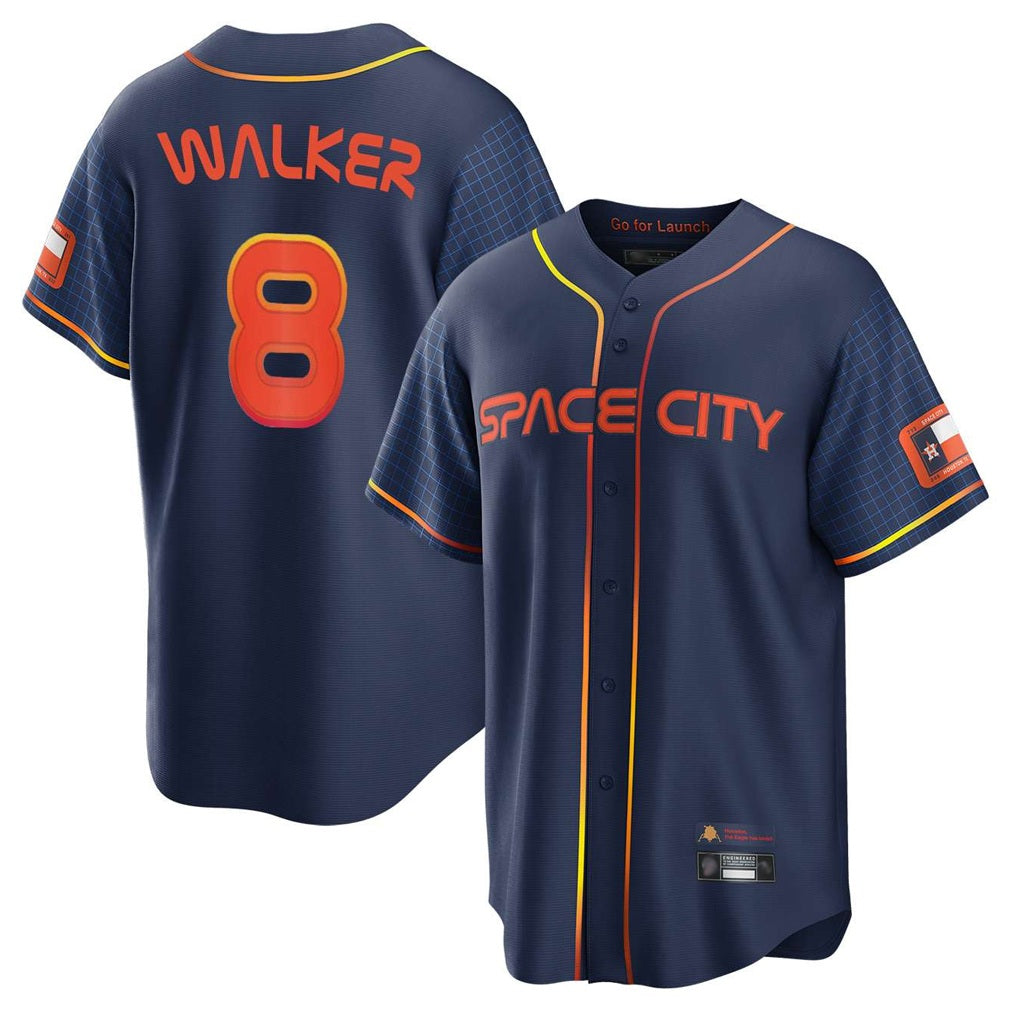 Houston Astros #8 Christian Walker Player Navy Tomch City Connect Home Game Stitched Jerseys
