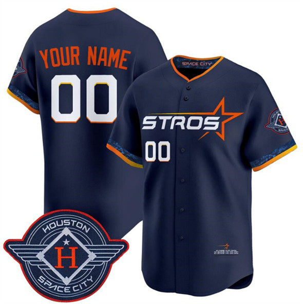 Custom Houston Astros Active Player Navy Tomch 2025 City Connect Limited Stitched Jersey