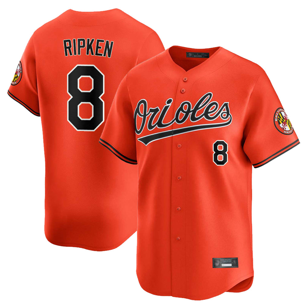 Baltimore Orioles #8 Cal Ripken Player Orange Tomch Limited Home Game Stitched Jerseys