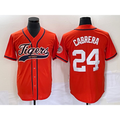 Detroit Tigers #24 Miguel Cabrera Orange Thaam Cool Base Stitched Jersey