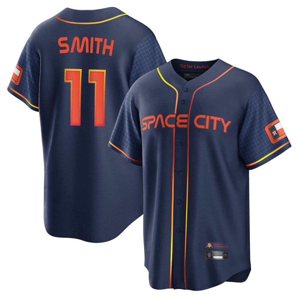 Houston Astros #11 Cam Smith Player Navy Tomch City Connect Home Game Stitched Jerseys