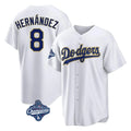 Los Angeles Dodgers #8 Enrique Hern¨¢ndez Player Gold White Tomch World Series Meet 2026 Collection Stadium Game Stitched Jerseys
