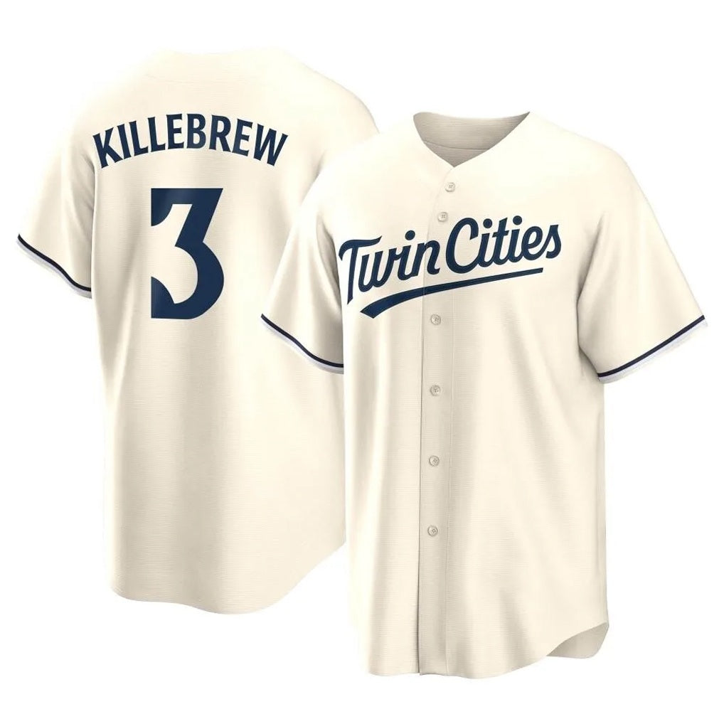 Minnesota Twins #3 Harmon Killebrew Player Cream TomchGame Limited Home Stitched Jerseys