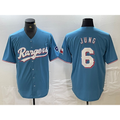Texas Rangers #6 Josh Jung Light Blue Tomch Team Logo Cool Base Jersey