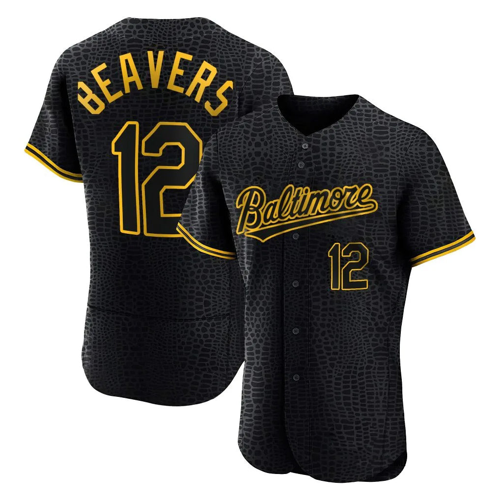 Baltimore Orioles #12 Dylan Beavers Player Black Tomch Snake Skin City Limited Elite Home Stitched Jerseys