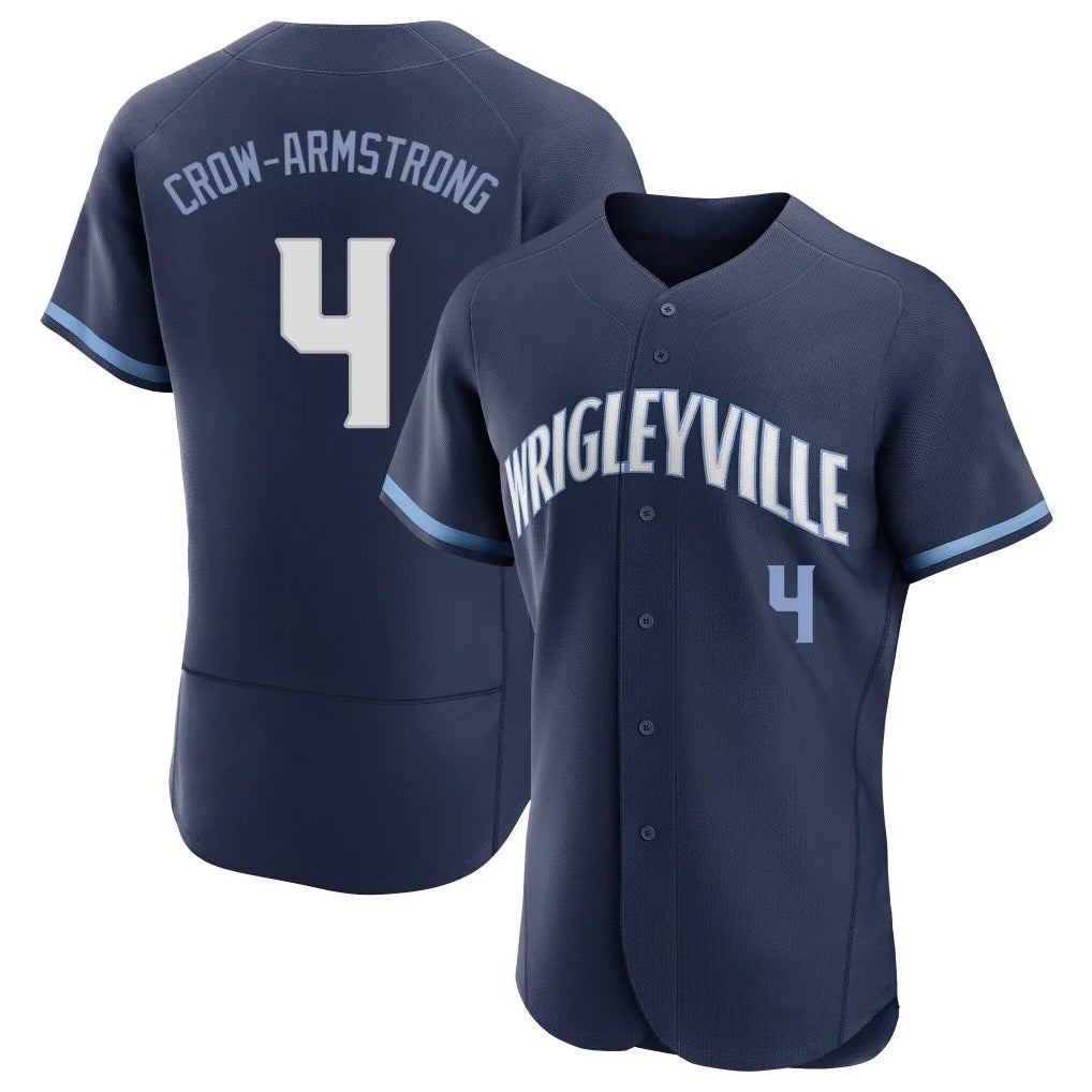 Chicago Cubs #4 Pete Crow-Armstrong Player Navy Tomch City Connect Limited Elite Home Stitched Jerseys