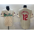 Philadelphia Phillies #12 Kyle Schwarber Cream Tomch Phanatic Limited Stitched Jersey
