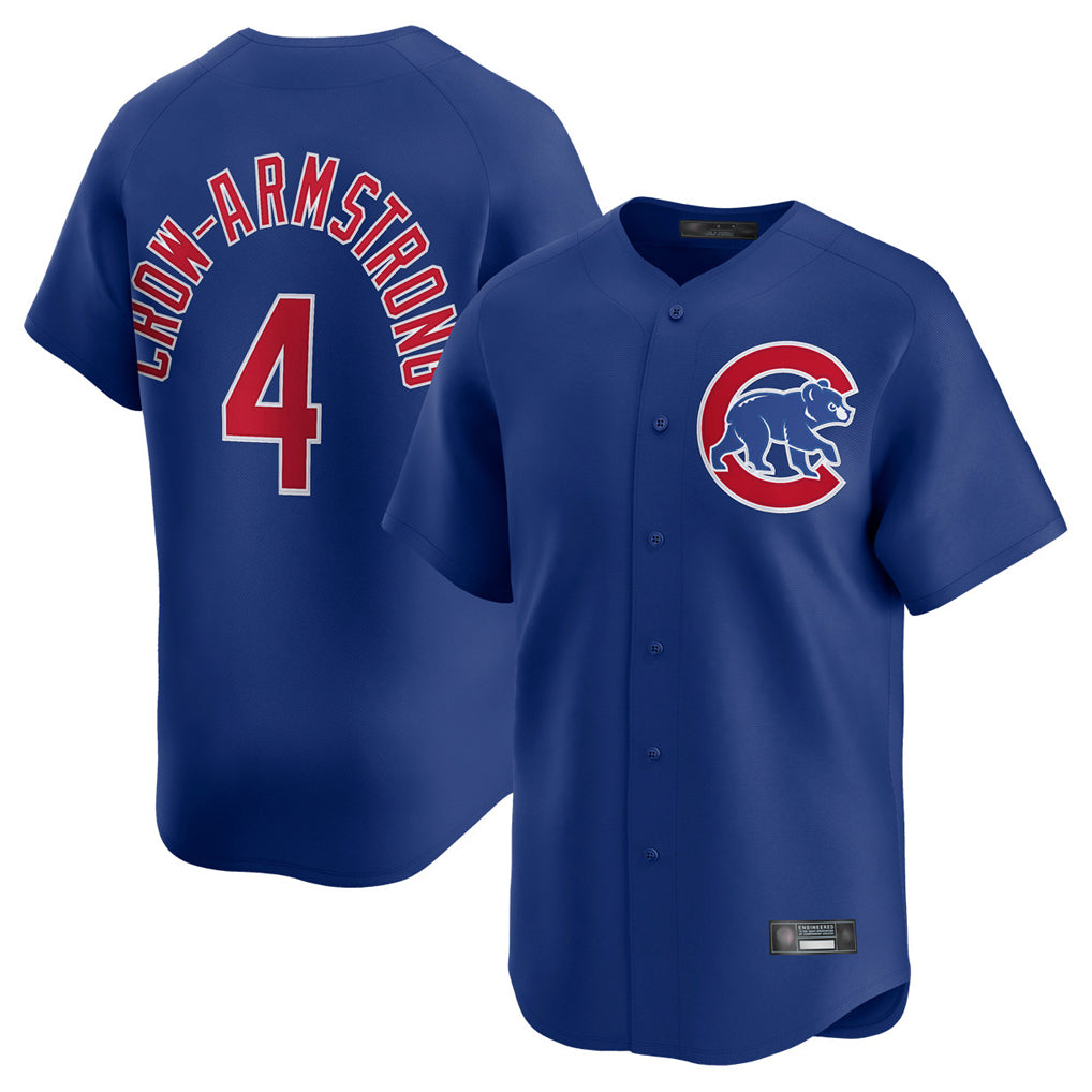 Chicago Cubs #4 Pete Crow-Armstrong Player Royal Tomch Limited Home Stitched Jerseys