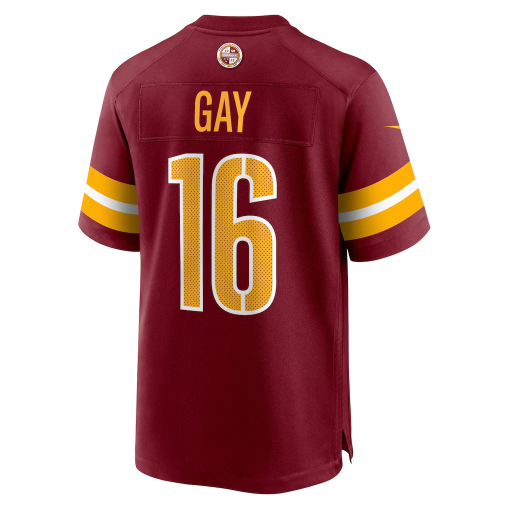 W.Commanders #16 Matt Gay Burgundy Tomch Team Game Jersey