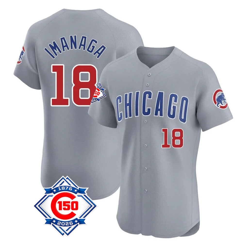 Chicago Cubs #18 Shota Imanaga Player Gray Tomch Road 150th Anniversary Limited Elite Home Stitched Jerseys