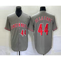 Cincinnati Reds #44 Elly De La Cruz Number Grey Thaam Cool Base Stitched Jersey