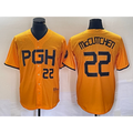 Pittsburgh Pirates #22 Andrew McCutchen Number Gold Tomch 2023 City Connect Stitched Jersey 2