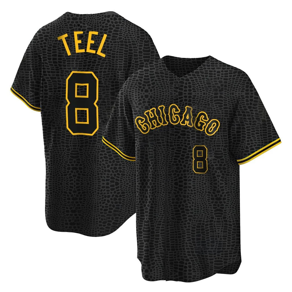 Chicago White Sox #8 Kyle Teel Player Black Tomch Snake Skin City Home Game Stitched Jerseys