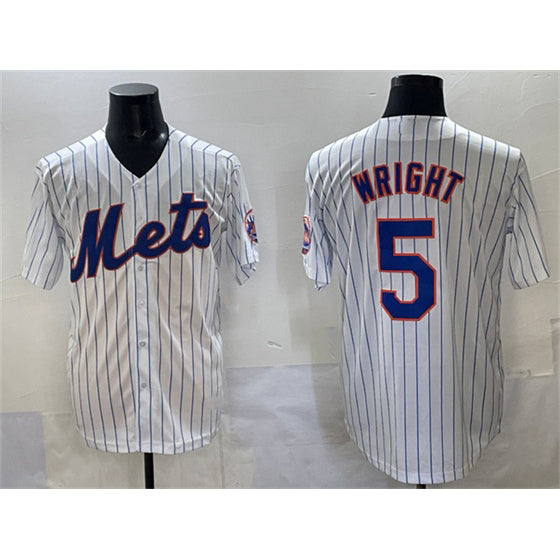 New York Mets #5 David Wright White Tomch Stitched Jersey