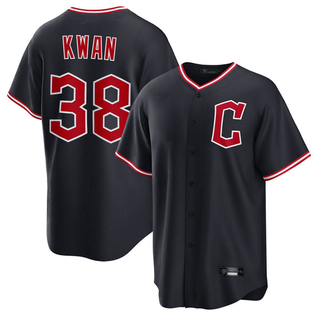 Cleveland Guardians #38 Steven Kwan Player Navy Tomch Home Game Stitched Jerseys