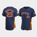 Houston Astros #23 Michael Brantley Navy Tomch 60th Anniversary Flex Base Stitched Jersey