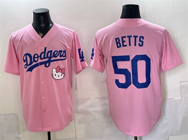 Los Angeles Dodgers #50 Mookie Betts Pink Tomch 2025 Hello Kitty Vapor Limited Stitched Jersey