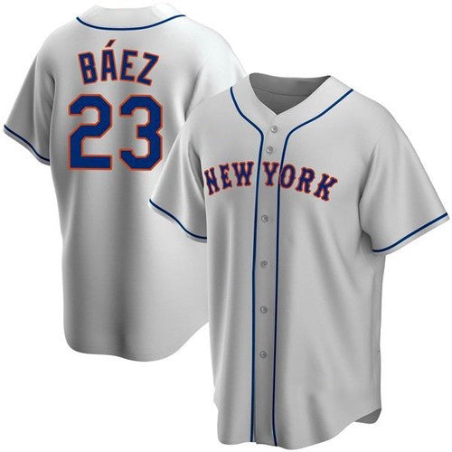New York Mets #23 Javier Baez Gray Tomch Replica Jersey