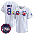 Chicago Cubs #8 Ian Happ White Tomch 2025 Tokyo Series Limited Stitched Jersey