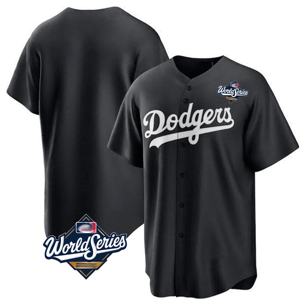 Los Angeles Dodgers Blank Player Black Tomch Pitch Fashion World Series T-shirt Stitched Jerseys
