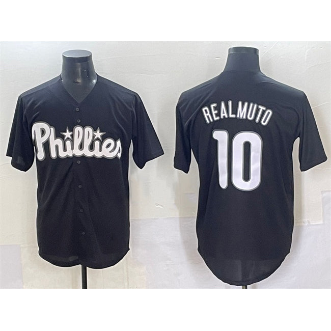 Philadelphia Phillies #10 J.T. Realmuto Black Tomch Lights Out Limited Stitched Jersey