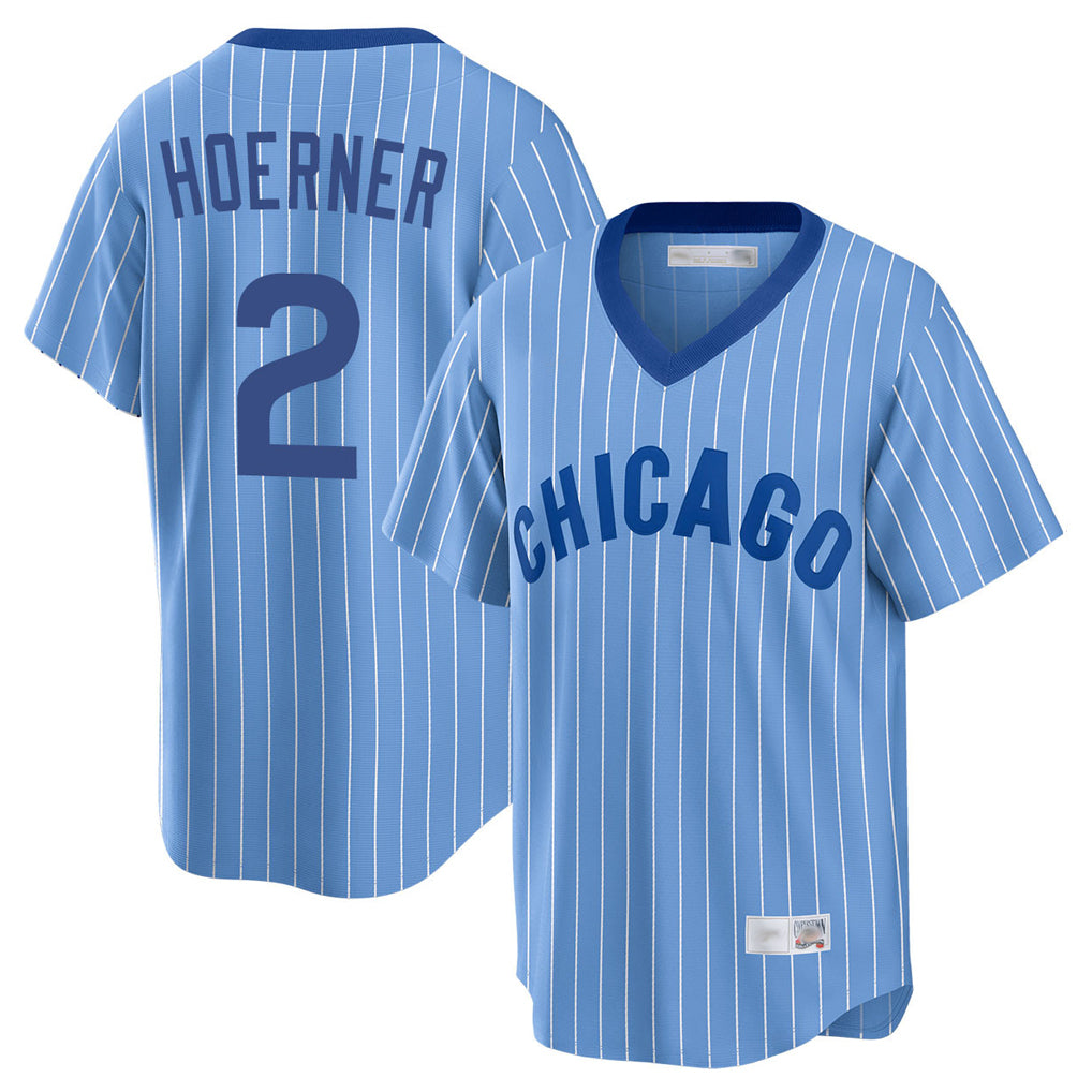 Chicago Cubs #2 Nico Hoerner Player Blue Tomch T-shirt Cooperstown Collection Limited Stitched Jerseys