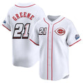 Cincinnati Reds #21 Hunter Greene Player White Tomch Speedway Classic Home Limited Stitched Jerseys