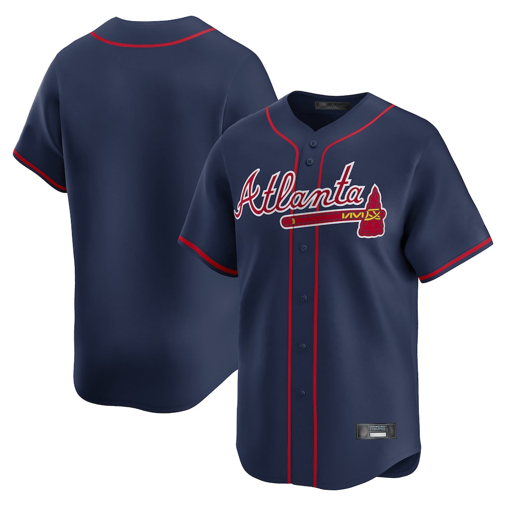 Atlanta Braves Navy Tomch Limited Home Game Blank Player Stitched Jerseys