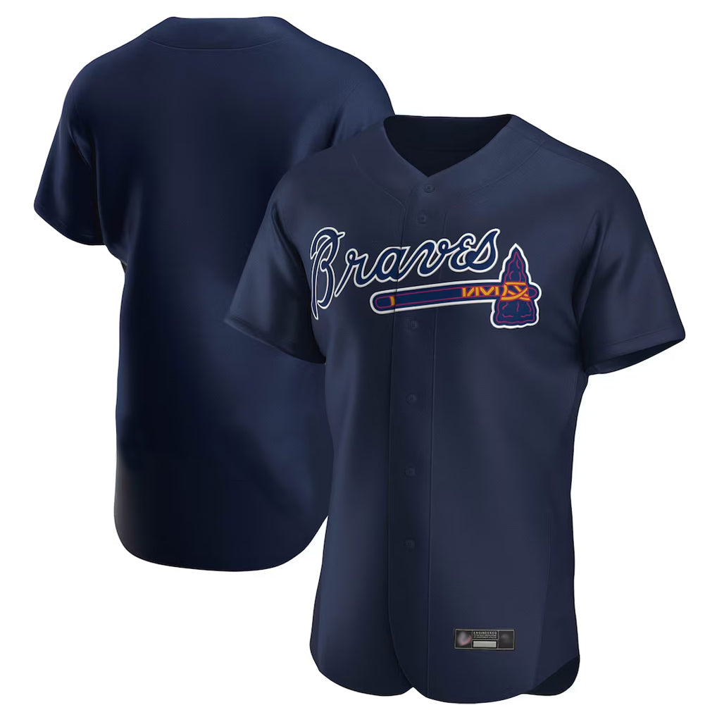 Atlanta Braves Navy Tomch Alternate Limited Elite Home Game Blank Player Stitched Jerseys
